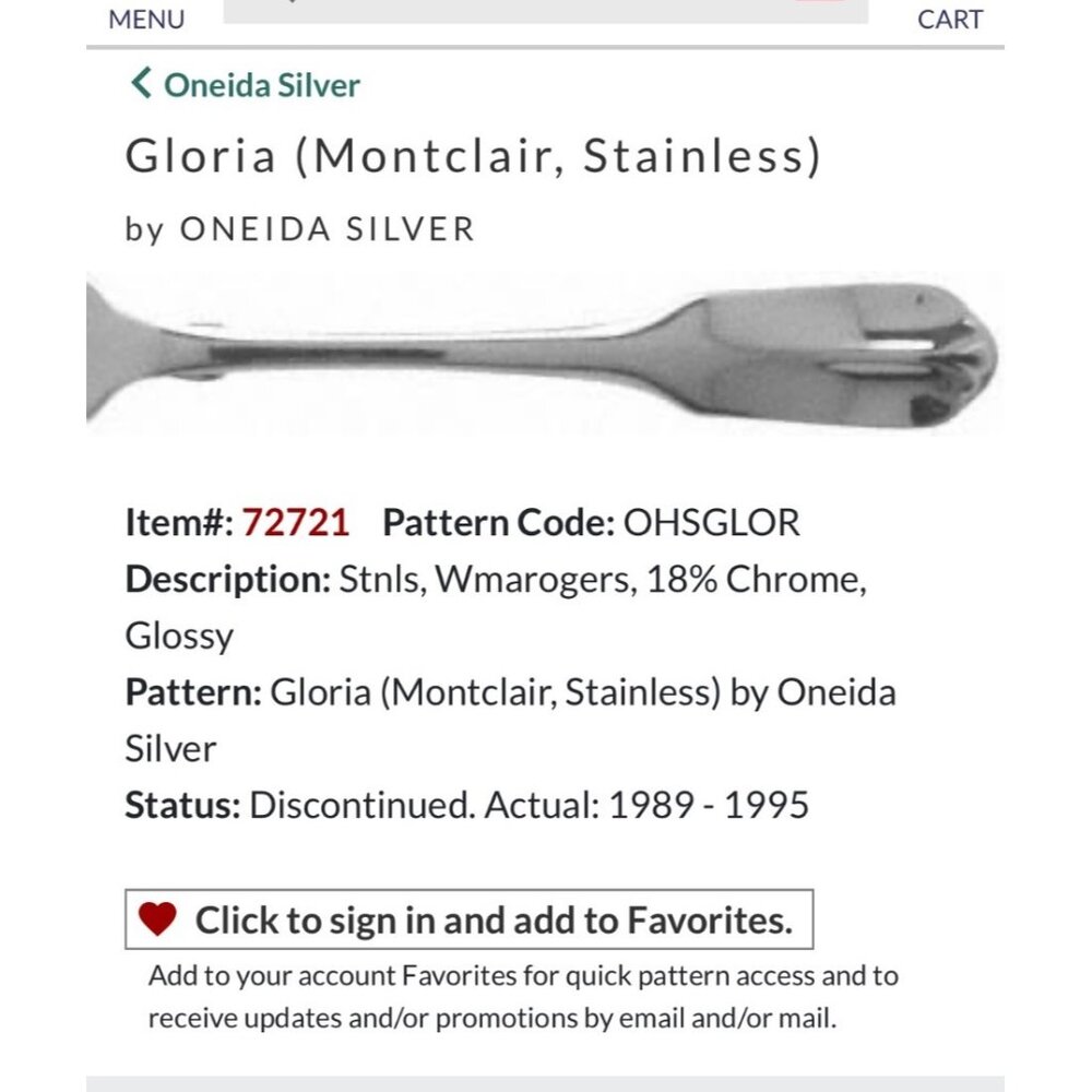 Oneida Silver Wmarogers Gloria Montclair Stainless Teaspoons Set Of 7